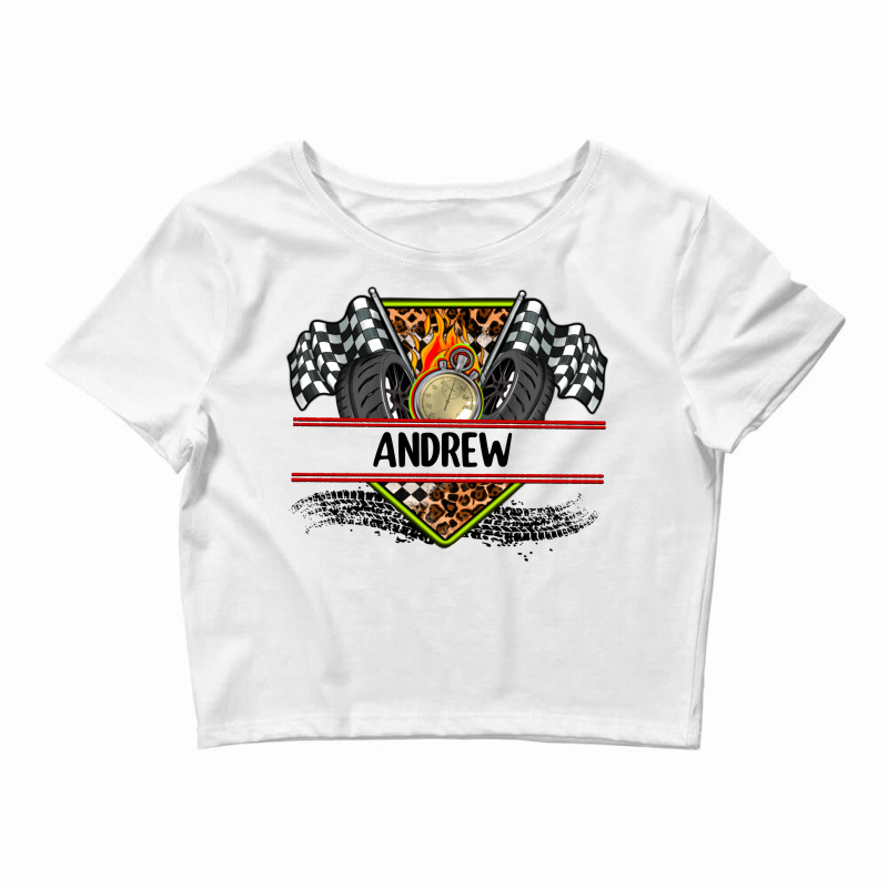 Custom Name Race Flag And Race Equipment Crop Top by AdoDesignShop | Artistshot