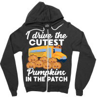 I Drive The Cutest Pumpkins In Patch Halloween Bus Zipper Hoodie | Artistshot