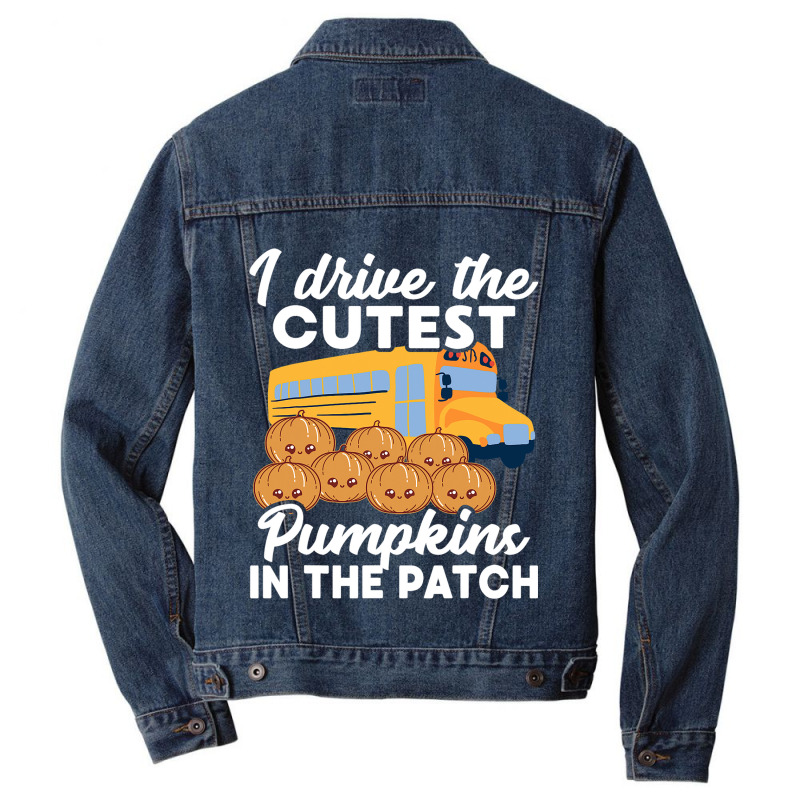 I Drive The Cutest Pumpkins In Patch Halloween Bus Men Denim Jacket | Artistshot