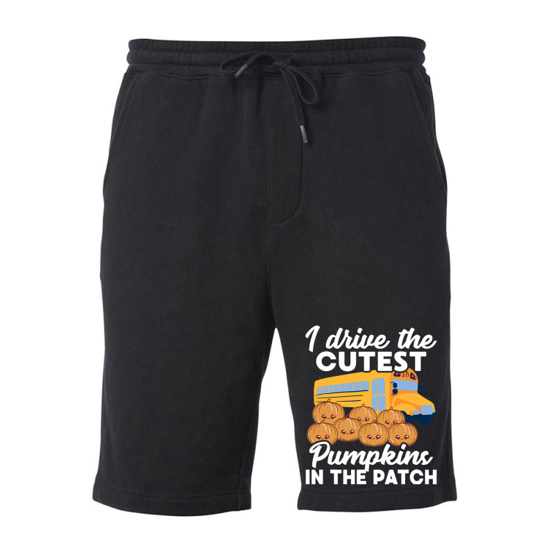 I Drive The Cutest Pumpkins In Patch Halloween Bus Fleece Short | Artistshot