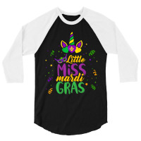 Funny Little Miss Mardi Gras Cute Mardi Gras Unico 3/4 Sleeve Shirt | Artistshot