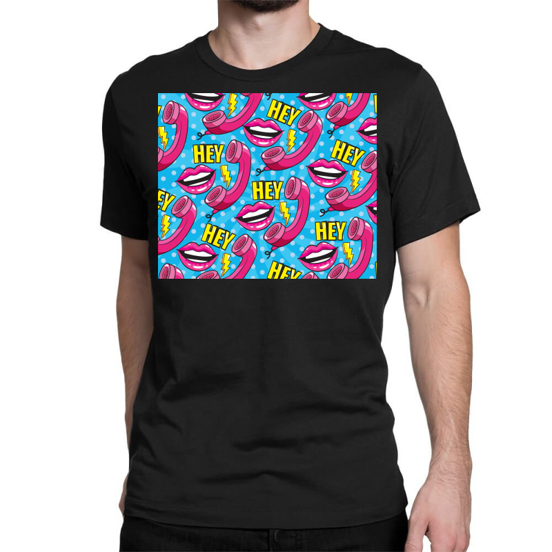 Popart Retro Lips Phone Classic T-shirt by Disgus_Thing | Artistshot