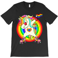 Gay Pride Unicorn Dabbing Lgbtq Rainbow Flag Rolle T-shirt | Artistshot