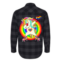 Gay Pride Unicorn Dabbing Lgbtq Rainbow Flag Rolle Flannel Shirt | Artistshot