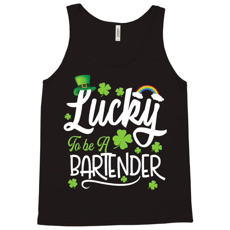 Funny Lucky To Be A Bartender Shamrock St Patricks Tank Top by MalenyJanis | Artistshot