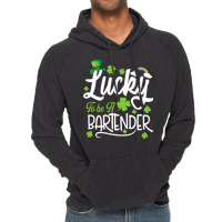 Funny Lucky To Be A Bartender Shamrock St Patricks Vintage Hoodie | Artistshot