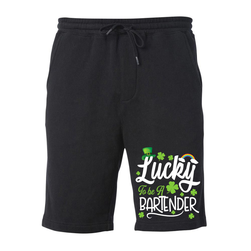 Funny Lucky To Be A Bartender Shamrock St Patricks Fleece Short by MalenyJanis | Artistshot