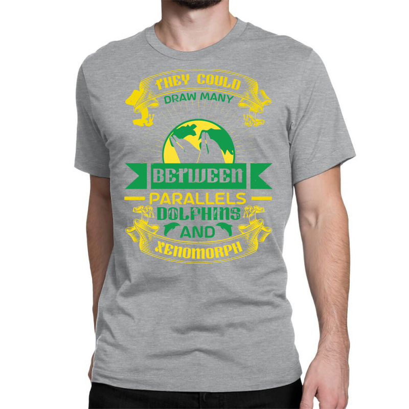 Between Parallels Dolphins Classic T-shirt by toursmendey | Artistshot