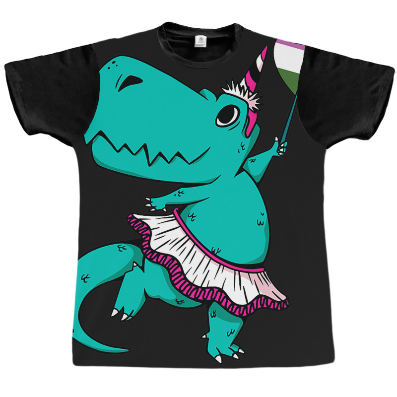 Genderqueersaurus Lgbtq Funny Trex Unicorn Pride A Graphic T-shirt | Artistshot