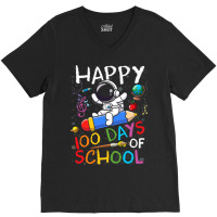 Happy 100 Days Of School Outer Astronaut Space Kid V-neck Tee | Artistshot