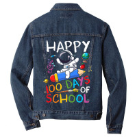 Happy 100 Days Of School Outer Astronaut Space Kid Men Denim Jacket | Artistshot