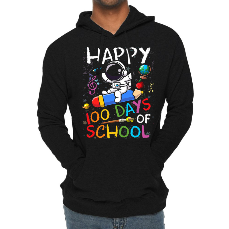 Happy 100 Days Of School Outer Astronaut Space Kid Lightweight Hoodie | Artistshot