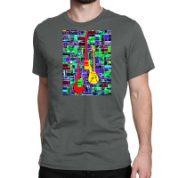 Tie Dye Tile Electric Guitar Trippy Fire Hippie Jimi Display Paul Guit Classic T-shirt | Artistshot