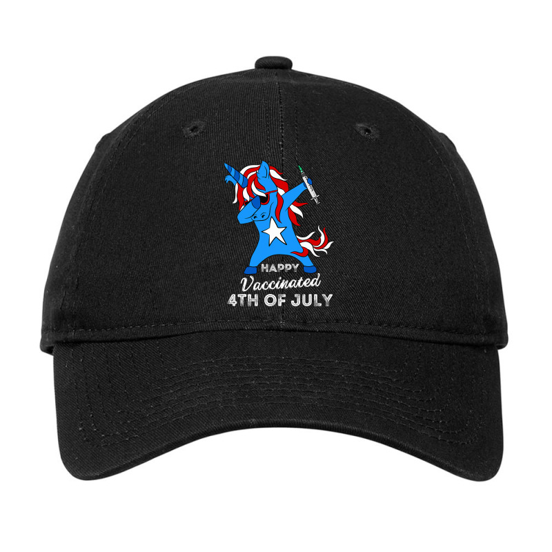 Happy Vaccinated 4th Of July Men Women Pro Vaccine Adjustable Cap by ArabellMonk | Artistshot