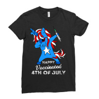 Happy Vaccinated 4th Of July Men Women Pro Vaccine Ladies Fitted T-shirt | Artistshot