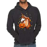 Funny Halloween Unicorn Pumpkin Trick Or Treating  Vintage Hoodie | Artistshot