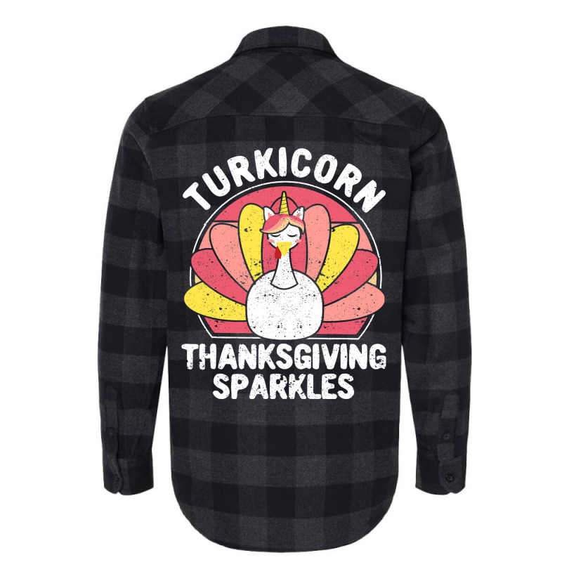 Funny Turkey Unicorn Animal Turkicorn Thanksgiving Flannel Shirt | Artistshot