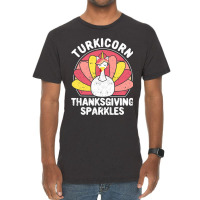 Funny Turkey Unicorn Animal Turkicorn Thanksgiving Vintage T-shirt | Artistshot