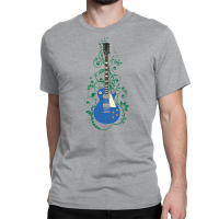 Blue Lp Style Electric Guitar Flowering Vines Classic T-shirt | Artistshot