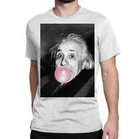 Bubble Gum Albert Einstein Humour Photography  Photograph Blowing Bubb Classic T-shirt | Artistshot