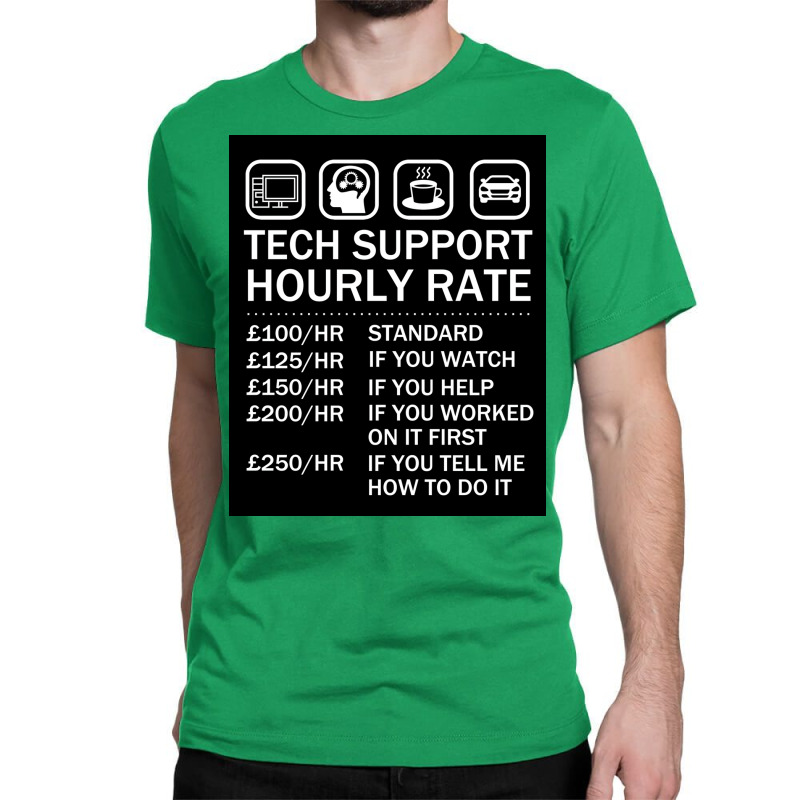 Tech Support Hourly Rate, Computer Repair Geek Poster Classic T-shirt | Artistshot