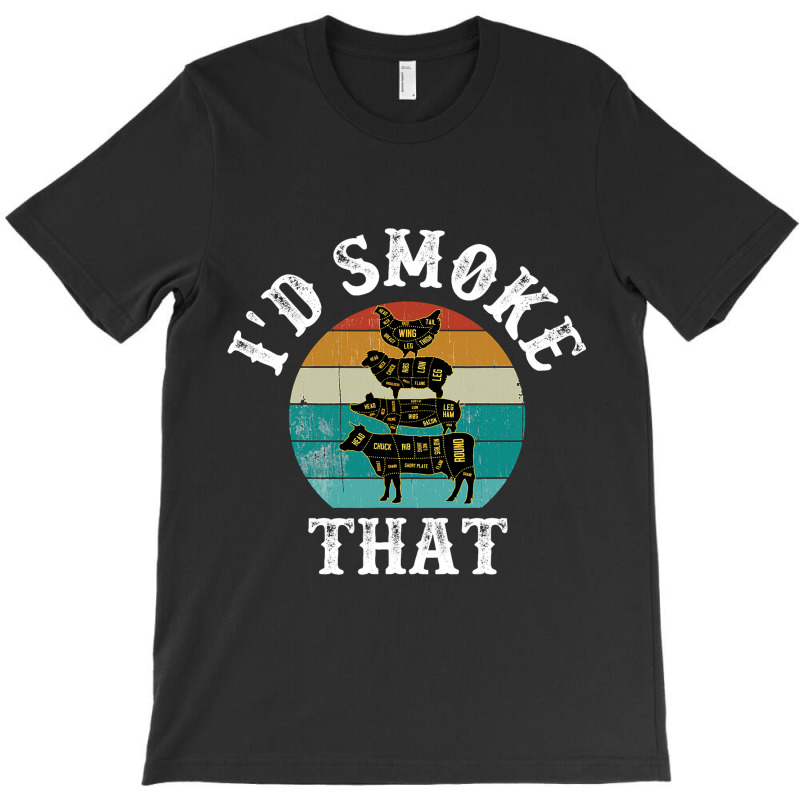 Funny Retro Bbq Party Smoker Chef Dad Gift Id Smok T-shirt | Artistshot