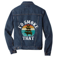 Funny Retro Bbq Party Smoker Chef Dad Gift Id Smok Men Denim Jacket | Artistshot