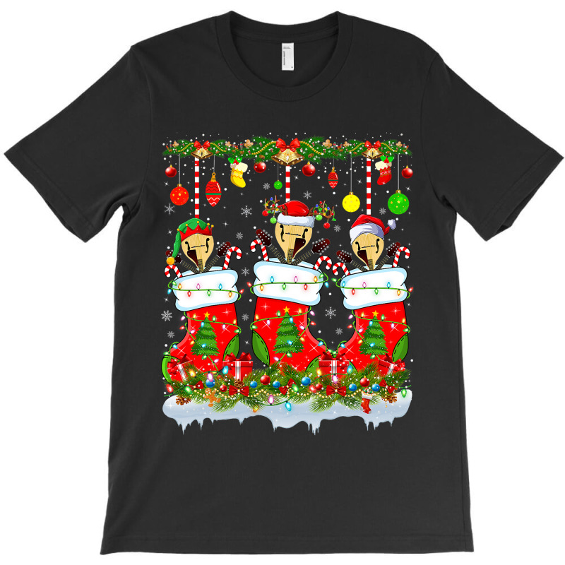 Funny Mandolin In Xmas Socks Lights Mandolin Chris T-shirt | Artistshot