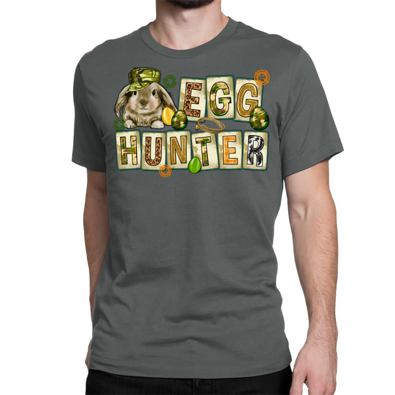 Egg Hunter With Plate Letters Easter Day Classic T-shirt | Artistshot