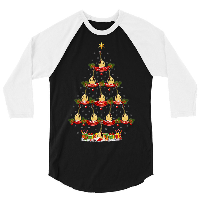 Funny Mandolin Music Xmas Lighting Mandolin Christ 3/4 Sleeve Shirt | Artistshot