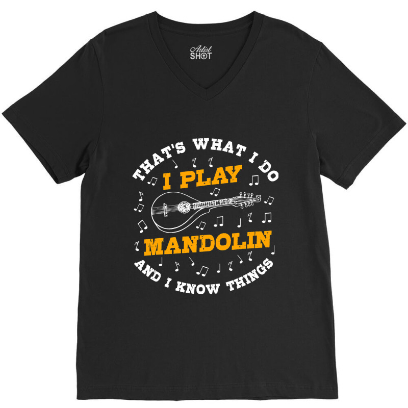 Funny Mandolin Saying Gift Folk Music Bluegrass V-neck Tee | Artistshot