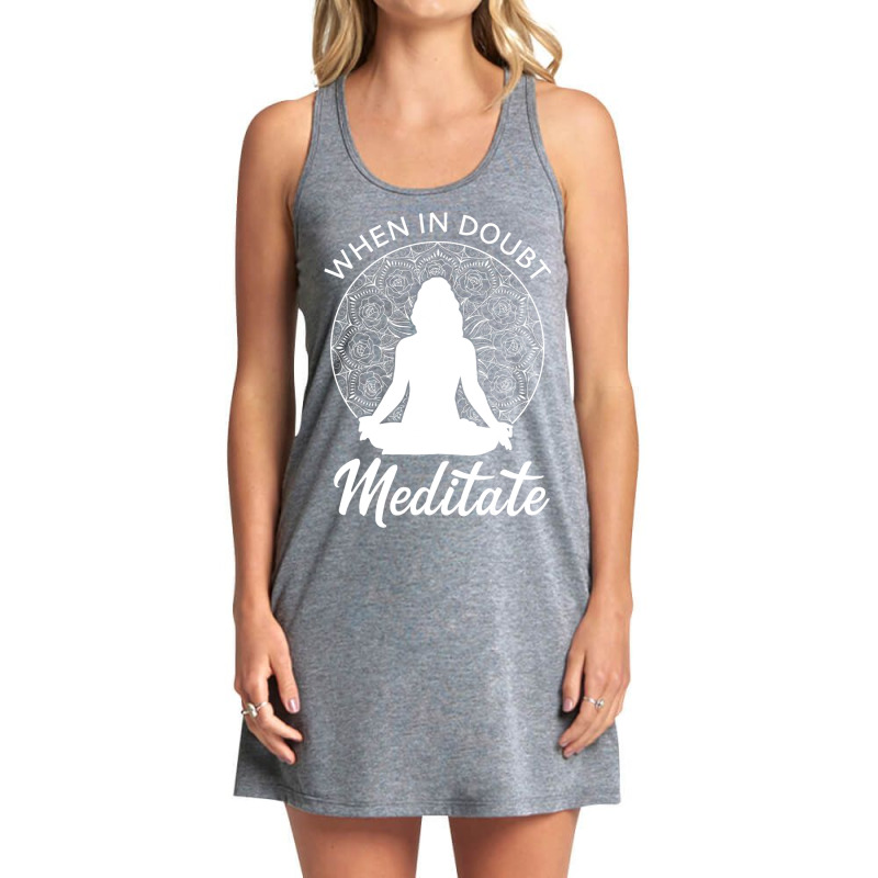 When In Doubt Meditate Woman Meditation Silhouette Tank Dress by LoreleiRichmond | Artistshot