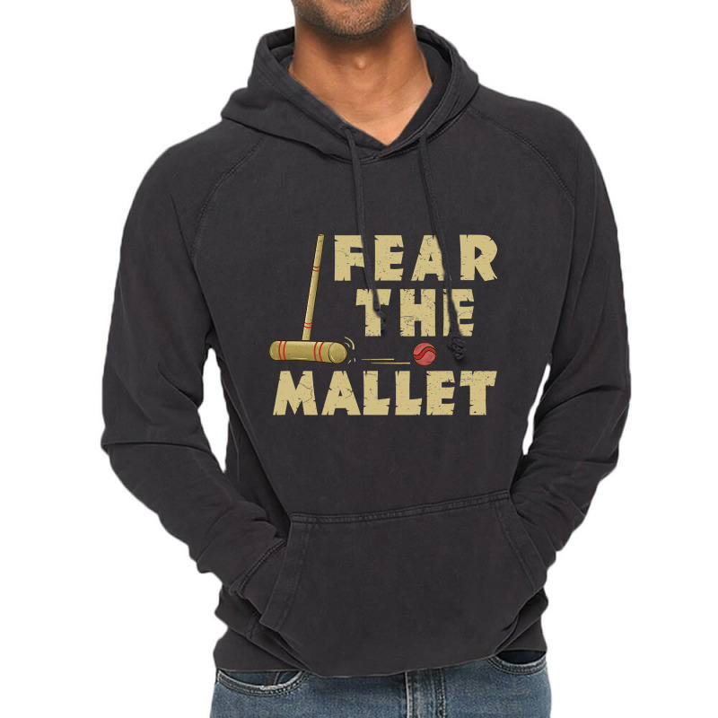 Funny Croquet Fear The Mallet Graphic Vintage Hoodie | Artistshot