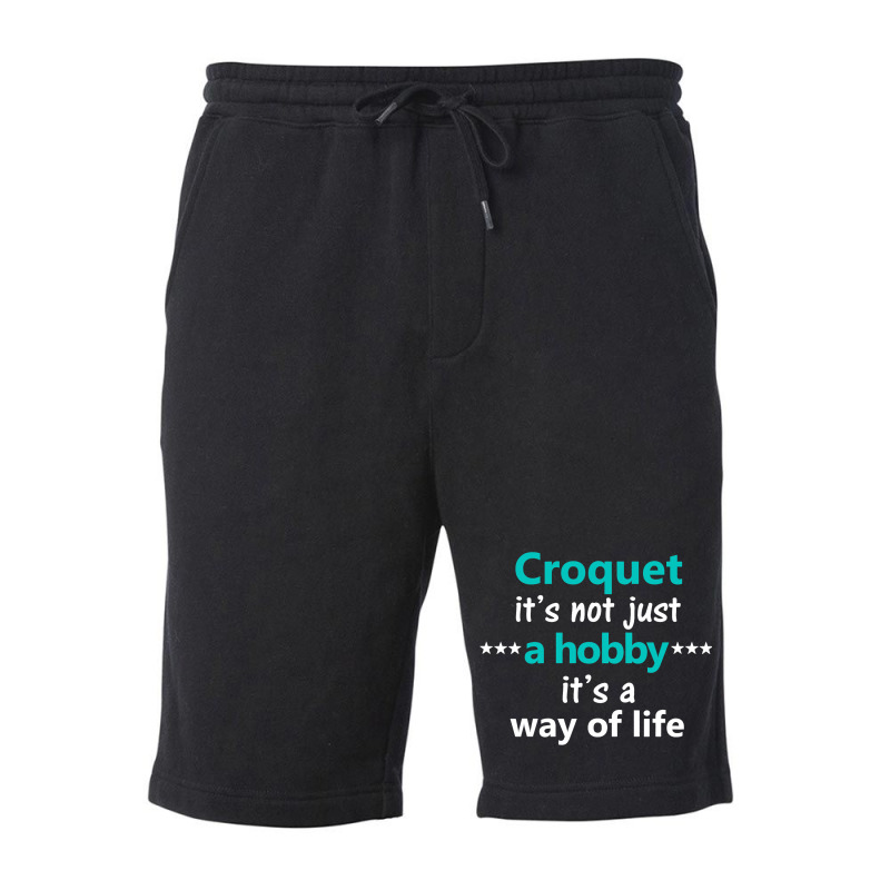 Funny Croquet Game Hobby Sport Picnic Backyard Par Fleece Short | Artistshot