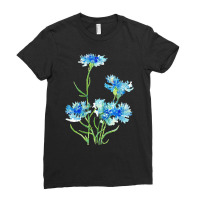 Cornflower Watercolor Painting T  Shirt Ladies Fitted T-shirt | Artistshot