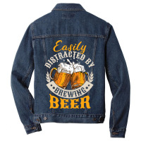 Easily Distracted By Brewing Beer Men Denim Jacket | Artistshot