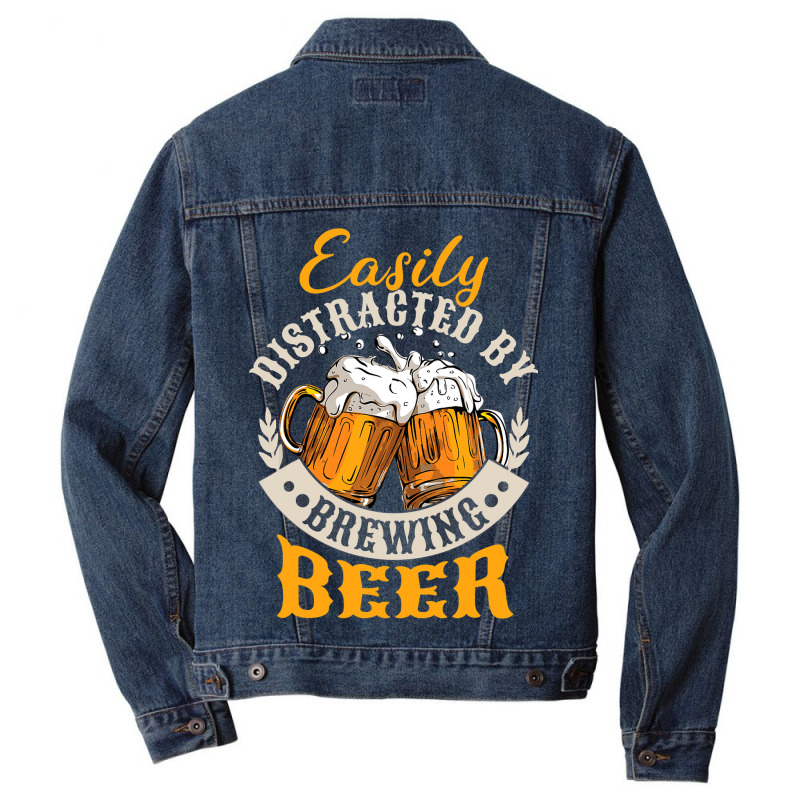 Easily Distracted By Brewing Beer Men Denim Jacket | Artistshot