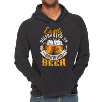 Easily Distracted By Brewing Beer Vintage Hoodie | Artistshot