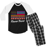 Flower Power American Flag Florist Gardener Plant  Men's 3/4 Sleeve Pajama Set | Artistshot