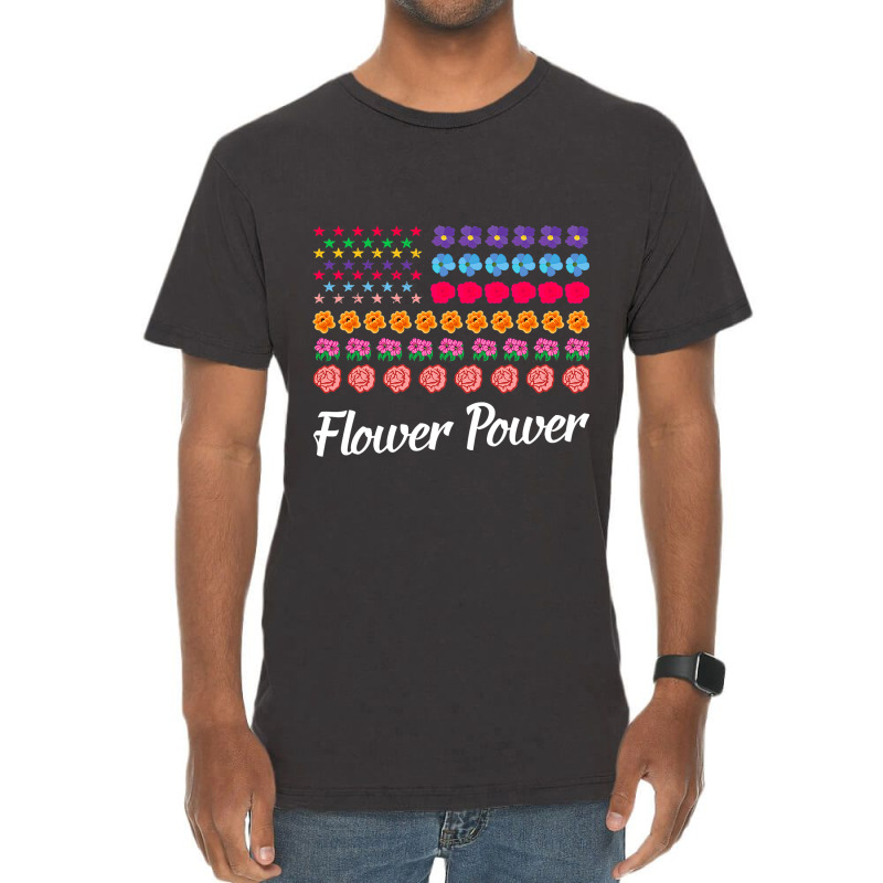 Flower Power American Flag Florist Gardener Plant  Vintage T-shirt | Artistshot