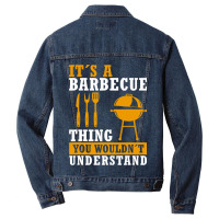 Funny Bbq Barbecue Grill Grilling Joke Smoking Mea Men Denim Jacket | Artistshot