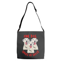 One Dog Short Of Crazy T  Shirtone Dog Short Of Crazy T  Shirt (14) Adjustable Strap Totes | Artistshot