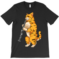 Funny Cat Playing Clarinet Cool Animal Lover Music T-shirt | Artistshot