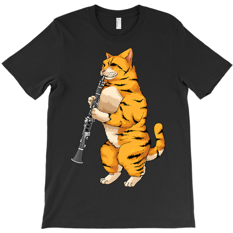 Funny Cat Playing Clarinet Cool Animal Lover Music T-shirt | Artistshot