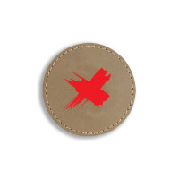 Red X Round Leatherette Patch | Artistshot