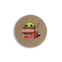 Adopt A Baby Mandalorian Baby Yoda Round Leatherette Patch | Artistshot