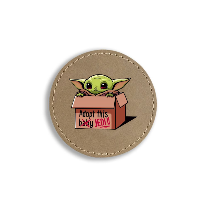 Adopt A Baby Mandalorian Baby Yoda Round Leatherette Patch by paulscott Art | Artistshot