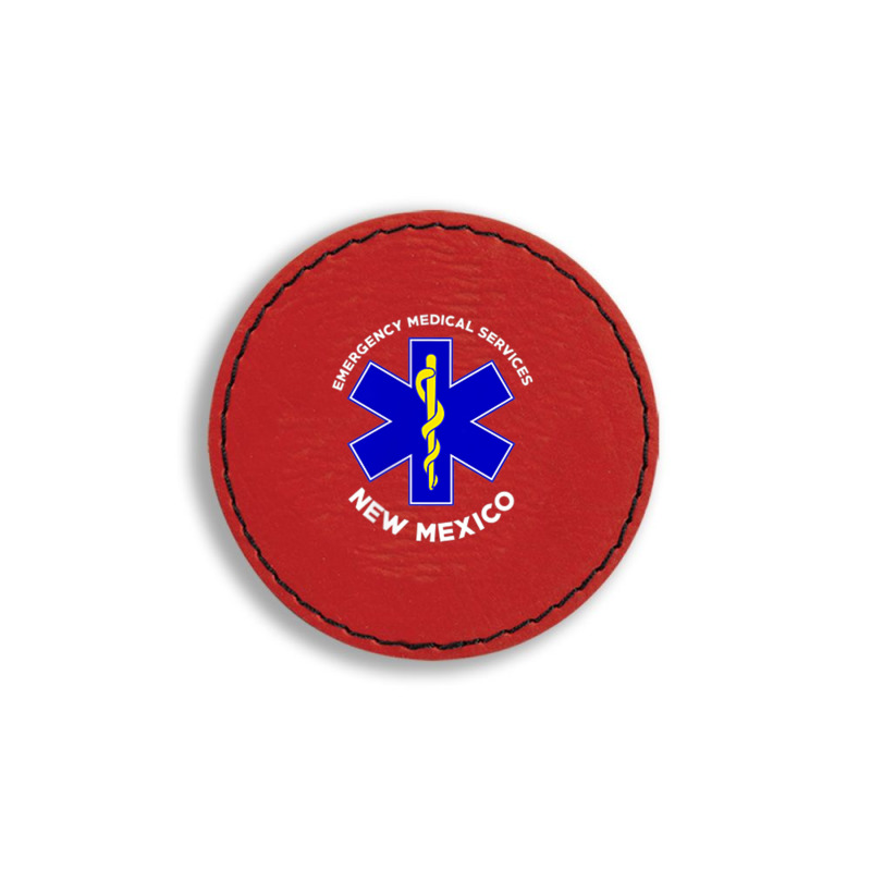 New Mexico Ems Emergency Medical Services Emt Medic Round Leatherette Patch | Artistshot