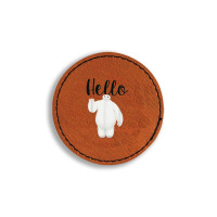 Funny Big Hero 6 Baymax Hello Wave Graphic Round Leatherette Patch | Artistshot