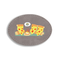 Pizza Campfire Story Oval Leatherette Patch | Artistshot